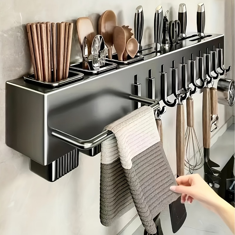 Kitchen Appliances Storage - Portacoltelli Multifunzionale in Acciaio al Carbonio
