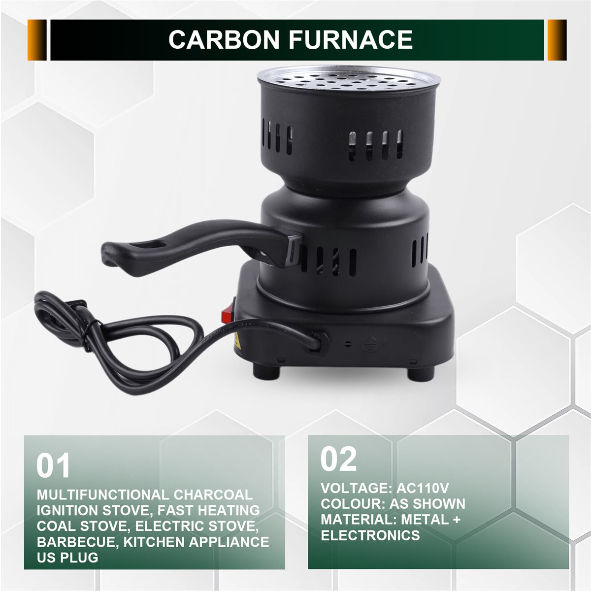 Kitchen Appliances Electric Stove - Fornello Multifunzione M10K per Accensione Carbone,